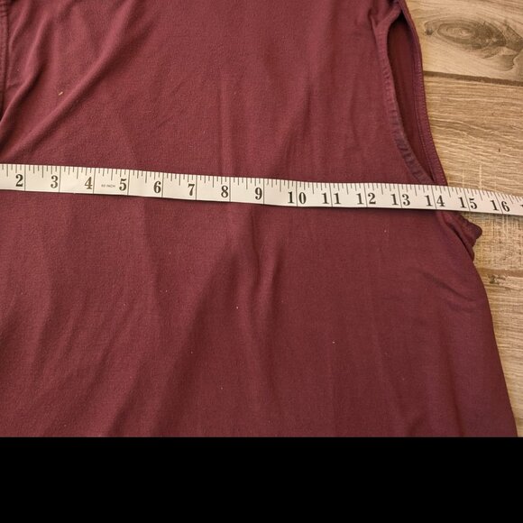 Simons Contemporaine Sleeveless Mock Neck Top LENZING ECOVERO Burgundy Size L - Picture 3 of 5
